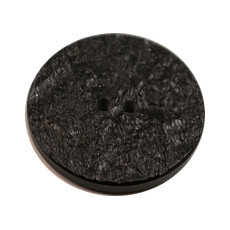 Acrylic Button 2 Hole Metallic 14mm Black / Silver