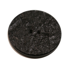 Acrylic Button 2 Hole Metallic 14mm Black / Silver