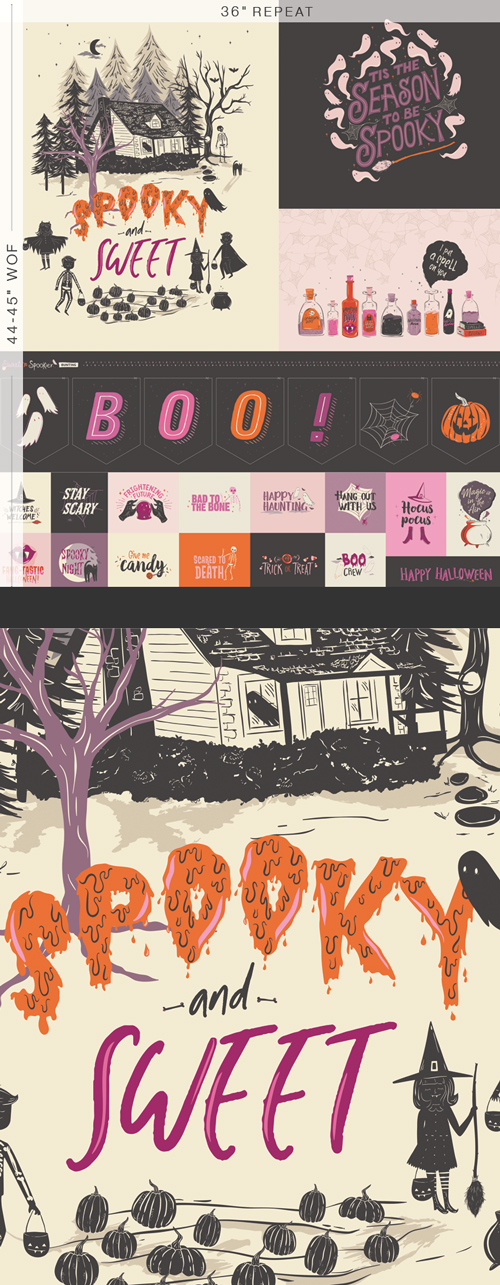 Spooky Season Panel from Sweet n Spookier by AGF Studio in Cotton for AGF
