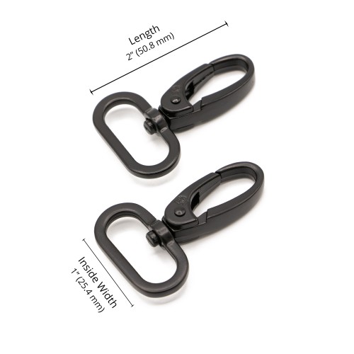 Swivel Hook - Black Metal - 1 in (24mm) Pack of 2 From ByAnnie