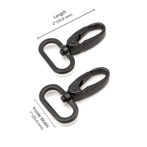 Swivel Hook - Black Metal - 1 in (24mm) Pack of 2 ByAnnie