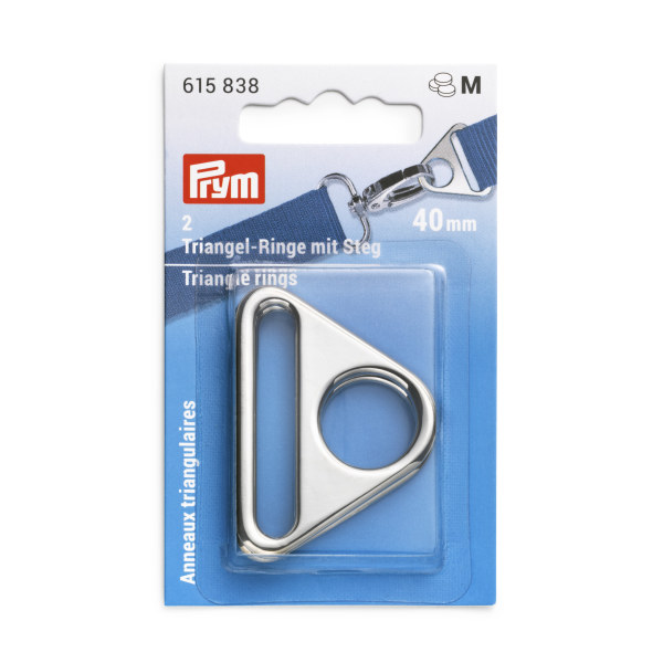 Prym Triangle Rings 40mm Silv-Col 2 pc