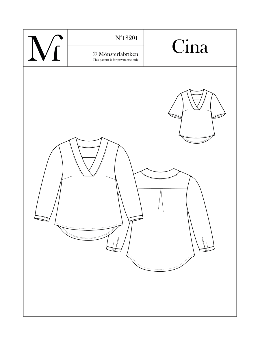 Cina Top Pattern 96 - 116cm Chest by Monsterfabriken