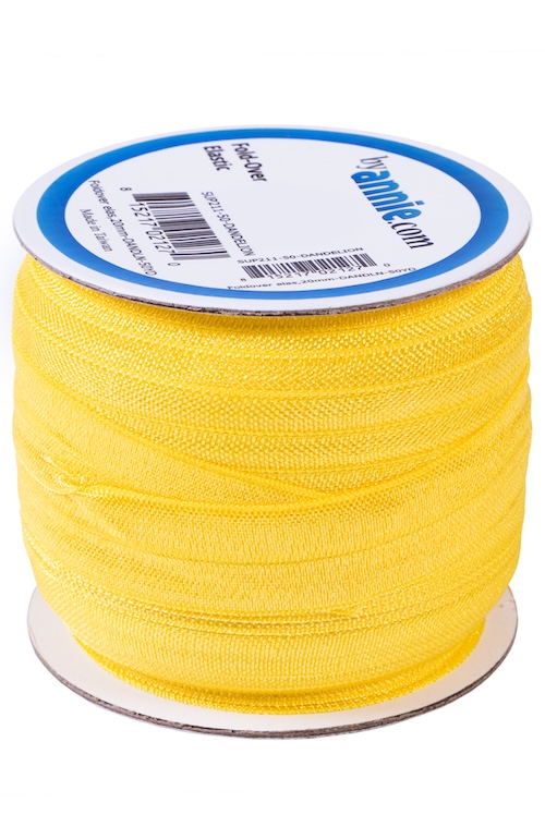 Dandelion Foldover Elastic 20mm x 50yds (45.7m) From ByAnnie (SUP211-50-DANDELION)