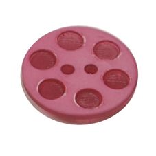 Acrylic Button 2 Hole Indented Circle 12mm Raspberry