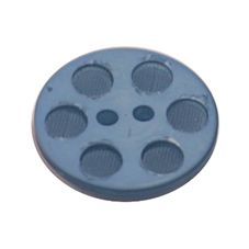 Acrylic Button 2 Hole Indented Circle 15mm Blue