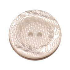 Acrylic Button 2 Hole Engraved 18mm White