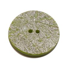 Acrylic Button 2 Hole Metallic 18mm Sage / Silver