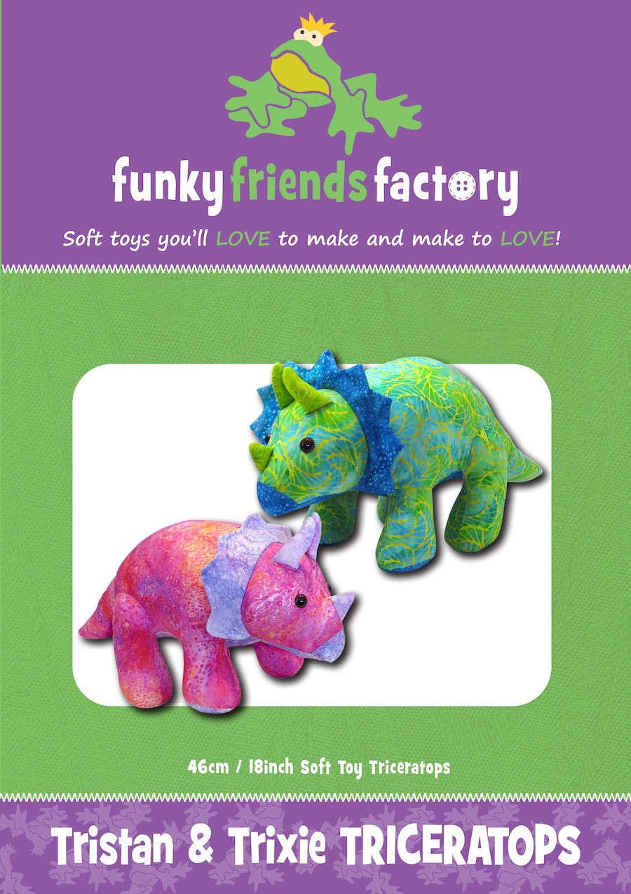 Tristan & Trixie Triceratops Pattern By Funky Friends Factory