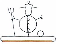 5in Snowman 1/4in Dowel Wire Hanger