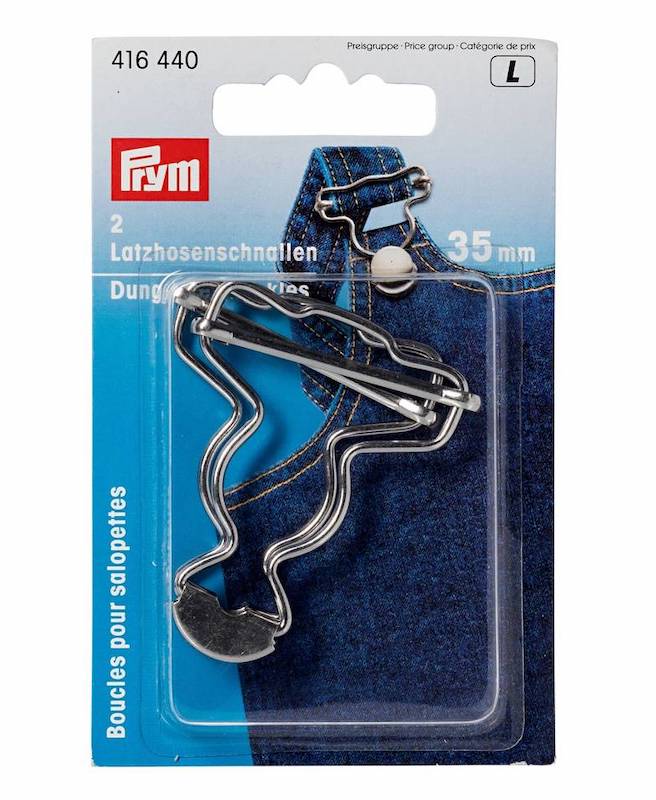 Prym Dungarees Buckles 35mm Silver Coloured - 2 Pieces