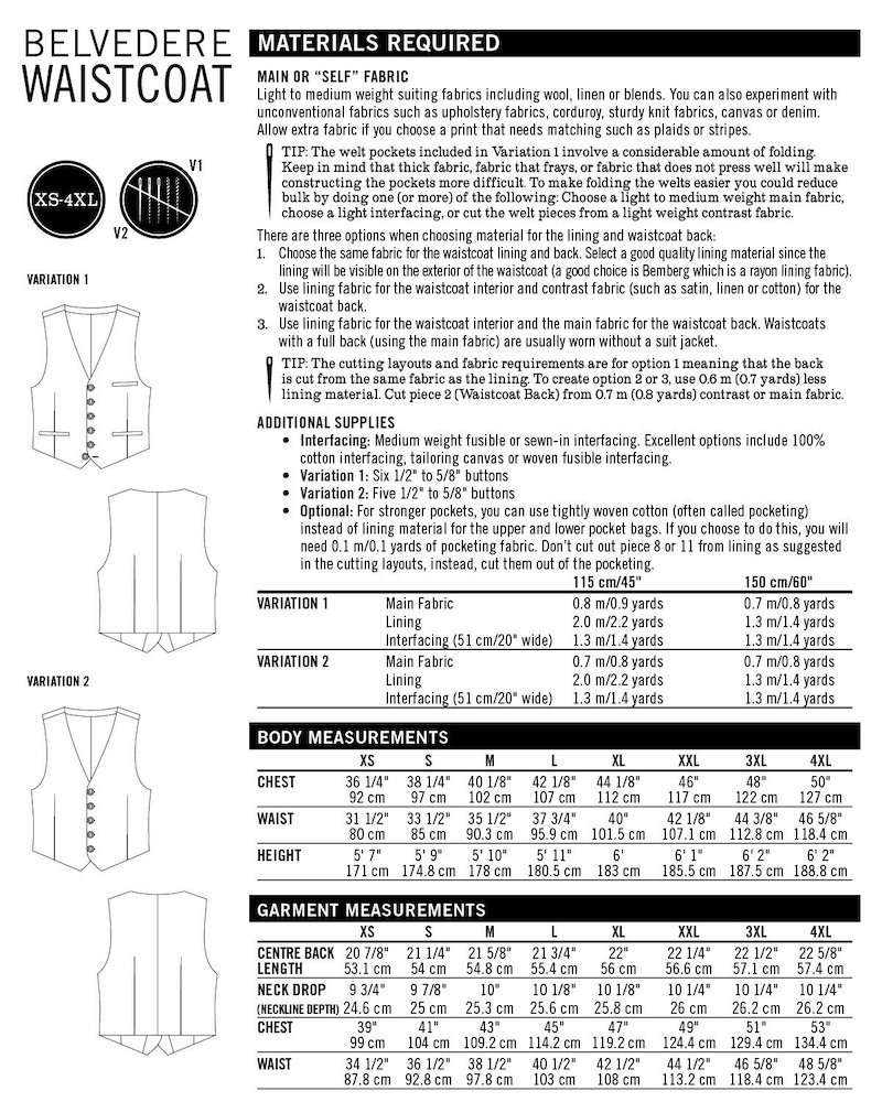 Belvedere Waistcoat Pattern By Thread Theory Designs