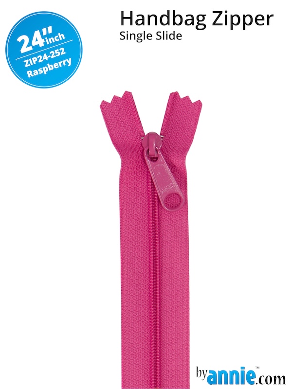 Single Slide Bag Zipper 24in Raspberry From ByAnnie (ZIP24-252)