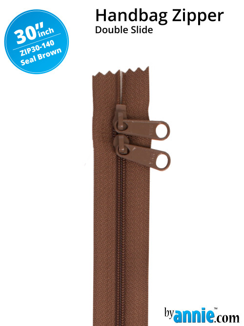 Double Slide Bag Zipper 30in Seal Brown
