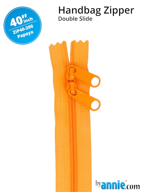 Double Slide Bag Zipper 40in Papaya From ByAnnie (ZIP40-290)