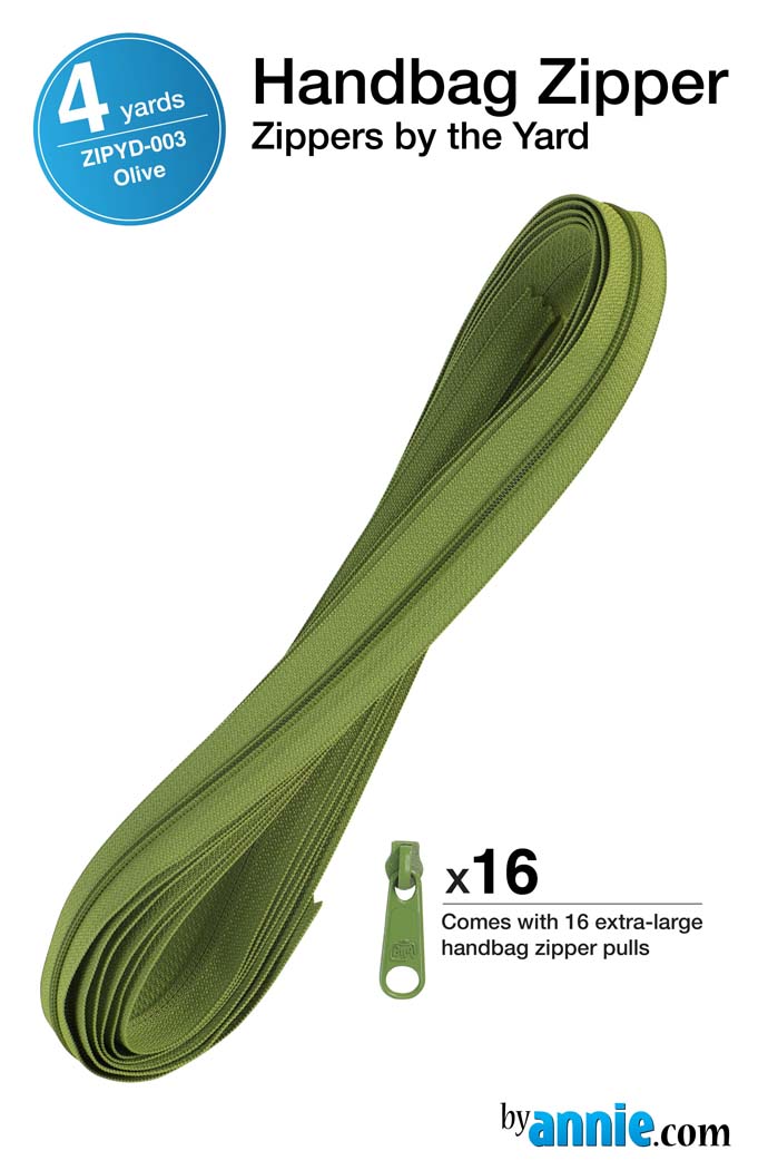 Zipper By The Yard Olive From ByAnnie (ZIPYD-003)