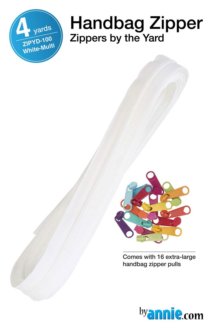 Zipper By The Yard White With Multi Coloured Pulls From Byannie (Avail Mar)