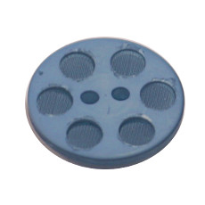 Acrylic Button 2 Hole Indented Circle 15mm Blue