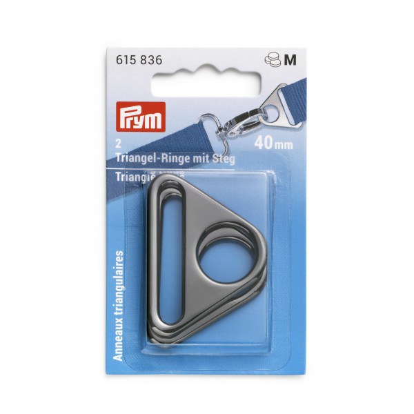 Prym Triangle Rings 40mm Gunmetal 2 pc