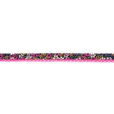 Dark Pink Floral Crochet-edged Poplin Bias Binding Double Fold - 15mm X 25m