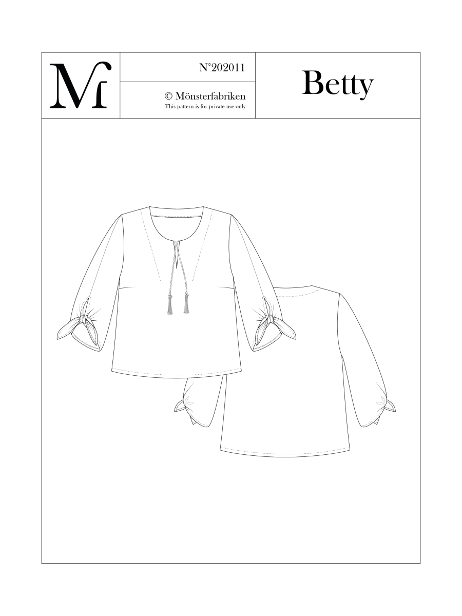 Betty Blouse Pattern 80 - 96cm Chest by Monsterfabriken