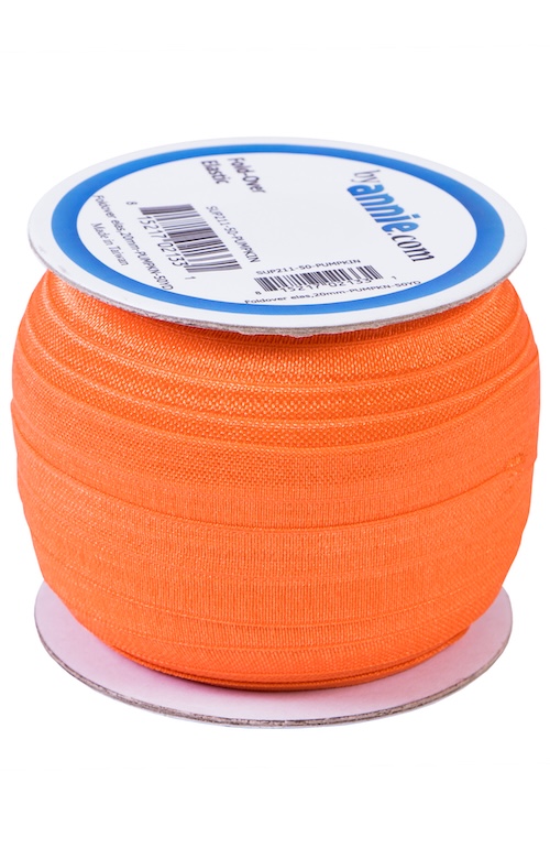 Pumpkin Foldover Elastic 20mm x 50yds (45.7m) From ByAnnie (SUP211-50-PUMPKIN)