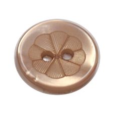 Acrylic Button 2 Hole Engraved 12mm Apricot