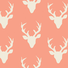 Hello Bear Buck Forest Coral - Art Gallery Fabric 44in/45in Per Metre