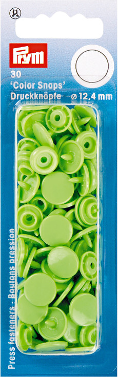 Prym Apple Green Non-sew Colour Snaps - 12.4mm 30 Pieces