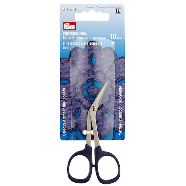 Embroidery Scissors Fine Bent 4in