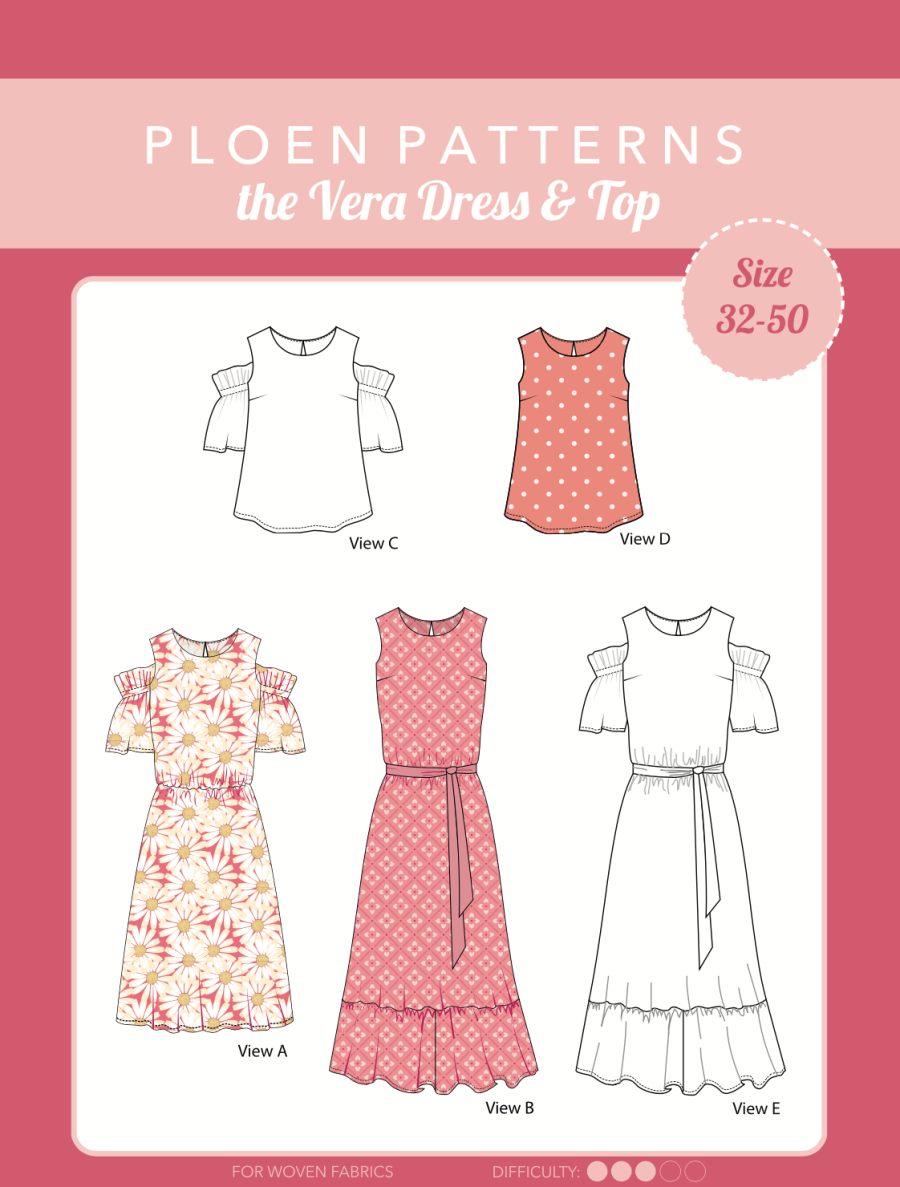 Vera Top & Dress 44-62 Pattern by Ploen Patterns