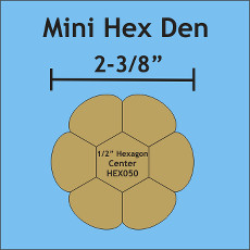 2-3/8in Mini Hex Den Small Pack 12 Complete Plates - Paper Pieces