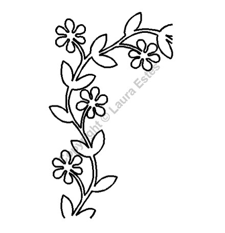 Floral Vine Quilting Stencil Size: 4in or 10cm