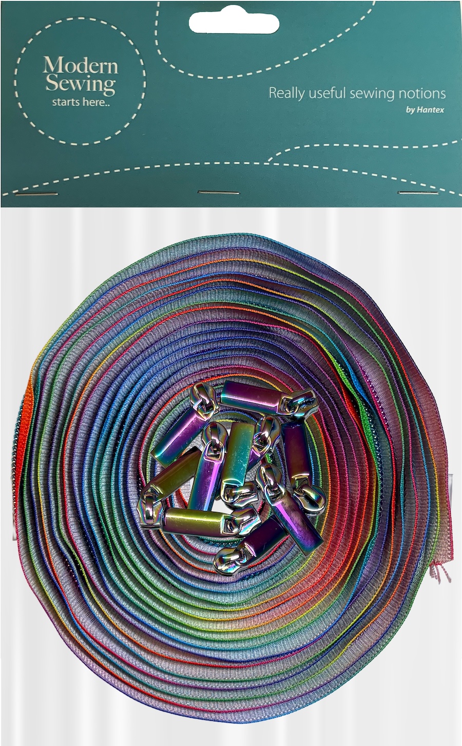 Bright Rainbow With Rainbow Teeth #5 Continuous Zip With Pulls - 5m Tape / 10 Pulls