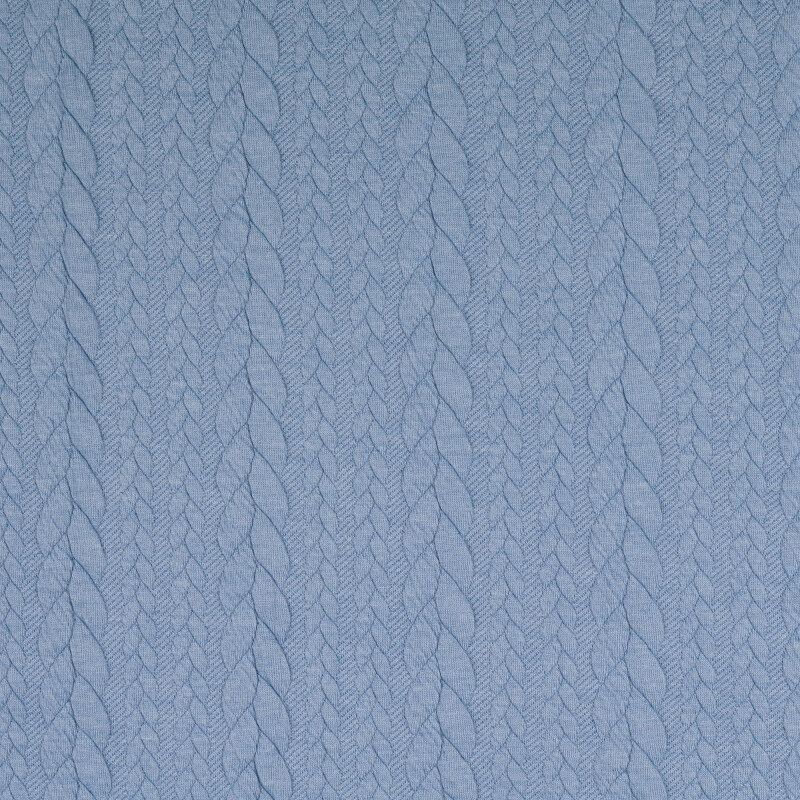 Light Denim Heathered Cable Jacquard Knit from Barso by Modelo Fabrics (Due Dec)