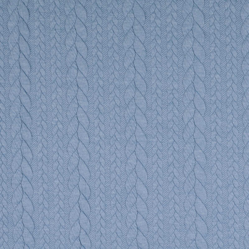 Light Denim Heathered Cable Jacquard Knit from Barso by Modelo Fabrics