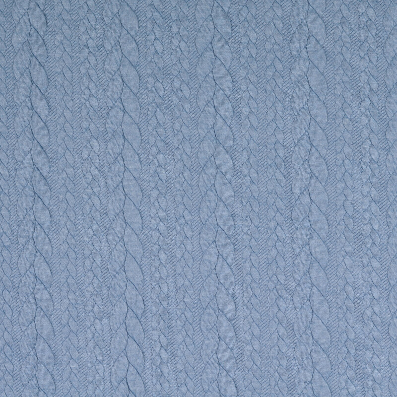 Light Denim Heathered Cable Jacquard Knit from Barso by Modelo Fabrics