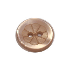 Acrylic Button 2 Hole Engraved 12mm Apricot