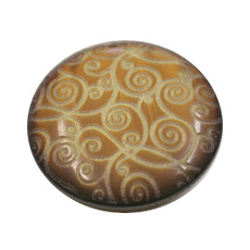 Acrylic Shank Button Gold Embossed 18mm Amber