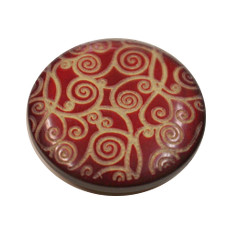 Acrylic Shank Button Gold Embossed 18mm Burgundy