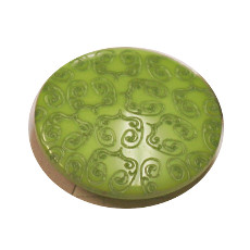 Acrylic Shank Button Embossed 15mm Apple Green