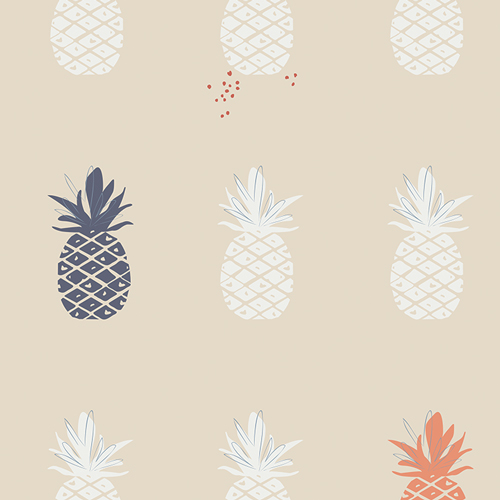 Charleston Ananas Cream Canvas