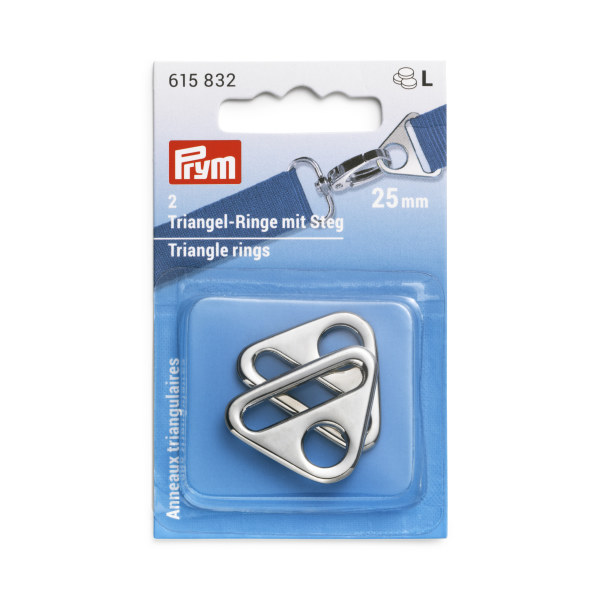 Prym Triangle Rings 25mm Silv-Col. 2 pc