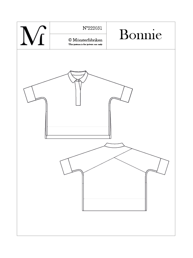 Bonnie Top Pattern 80 - 116cm Chest by Monsterfabriken