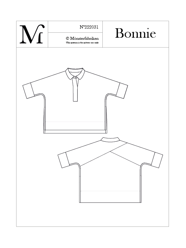 Bonnie Top Pattern 80 - 116cm Chest by Monsterfabriken (Avail Mar)