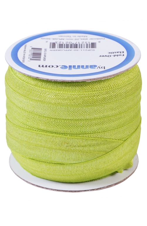 Apple Green Foldover Elastic 20mm x 50yds (45.7m) From ByAnnie (SUP211-50-APPLGREEN)