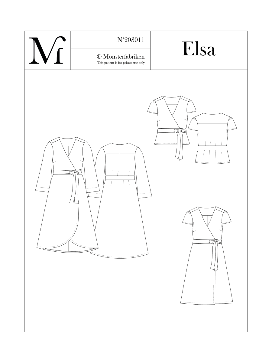 Elsa Dress & Top Pattern 80 - 96cm Chest by Monsterfabriken