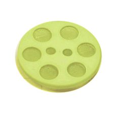 Acrylic Button 2 Hole Indented Circle 18mm Lime