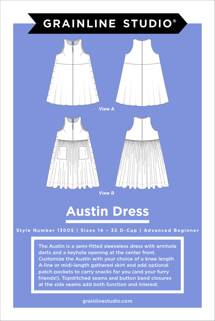 Austin Dress Pattern Size 14-32 by By Grainline Studio