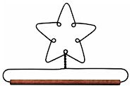 4in Star Wire Hanger With 0.25in Dowel